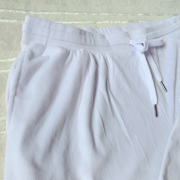 Juicy Couture White Velour Wide Leg Drawstring Pants with side pockets - Picture 7 of 7